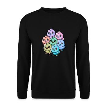 Baby chick child children Easter Happy Easter - Unisex Sweatshirt - black - Front - Alina (178cm) & Michal (187cm)
