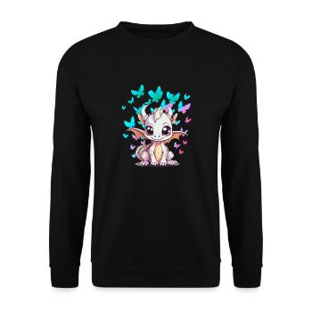 Baby Drache Drachen Kind Kinder Kleinkind Insekten - Unisex Pullover - Schwarz - Vorne - Alina (178cm) & Michal (187cm)