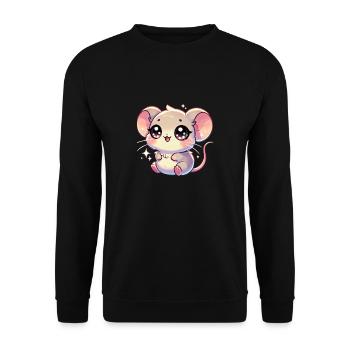 Super Cute Kawaii Baby Mouse - Unisex Pullover - Schwarz - Vorne - Alina (178cm) & Michal (187cm)