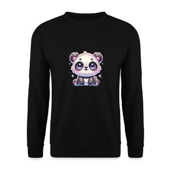 Super Cute Kawaii Baby Panda - Unisex Pullover - Schwarz - Vorne - Alina (178cm) & Michal (187cm)