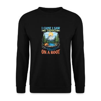 I Came I Saw I Tripped On A Root 16 - Unisex Pullover - Schwarz - Vorne - Alina (178cm) & Michal (187cm)