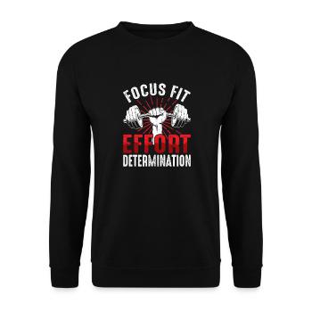 Concentration et détermination Forme physique Motivation - Sweat-shirt Unisexe - noir - Devant - Alina (178cm) & Michal (187cm)
