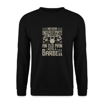 La force d’un homme avec une barre - Sweat-shirt Unisexe - noir - Devant - Alina (178cm) & Michal (187cm)