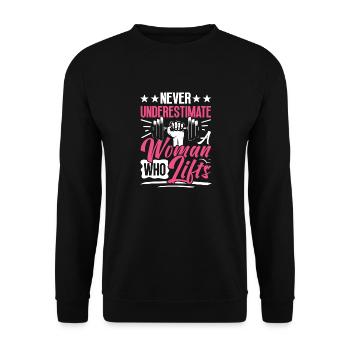 Femme forte Poids Haltérophilie Fitness Puissance - Sweat-shirt Unisexe - noir - Devant - Alina (178cm) & Michal (187cm)