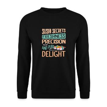 Sushi Japan Essen Sushi-Mahlzeit - Unisex Pullover - Schwarz - Vorne - Alina (178cm) & Michal (187cm)