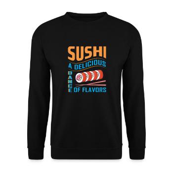 Sushi Japan Essen Sushi-Mahlzeit - Unisex Pullover - Schwarz - Vorne - Alina (178cm) & Michal (187cm)