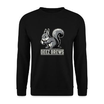 Deez Braut Lustiges Eichhörnchen Kaffee Liebhaber Wortspiel - Unisex Pullover - Schwarz - Vorne - Alina (178cm) & Michal (187cm)