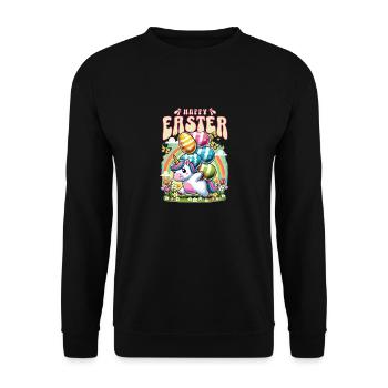 Easter Happy Easter Easter Bunny Easter Egg Spring - Unisex Sweatshirt - black - Front - Alina (178cm) & Michal (187cm)