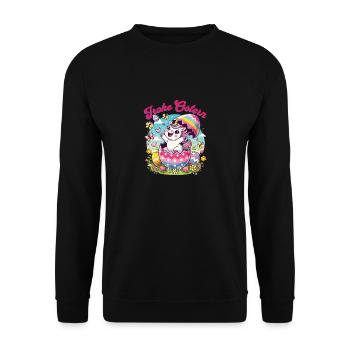 Easter Happy Easter Easter Bunny Easter Egg Spring - Unisex Sweatshirt - black - Front - Alina (178cm) & Michal (187cm)