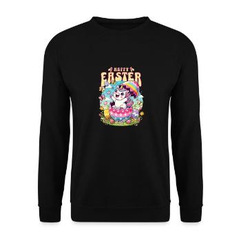 Easter Happy Easter Easter Bunny Easter Egg Spring - Unisex Sweatshirt - black - Front - Alina (178cm) & Michal (187cm)