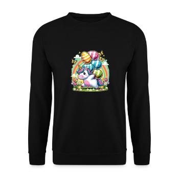 Easter Happy Easter Easter Bunny Easter Egg Spring - Unisex Sweatshirt - black - Front - Alina (178cm) & Michal (187cm)