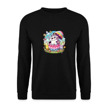 Easter Happy Easter Easter Bunny Easter Egg Spring - Unisex Sweatshirt - black - Front - Alina (178cm) & Michal (187cm)