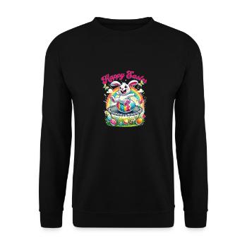 Easter Happy Easter Easter Bunny Easter Egg Spring - Unisex Sweatshirt - black - Front - Alina (178cm) & Michal (187cm)