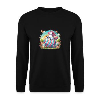Easter Happy Easter Easter Bunny Easter Egg Spring - Unisex Sweatshirt - black - Front - Alina (178cm) & Michal (187cm)