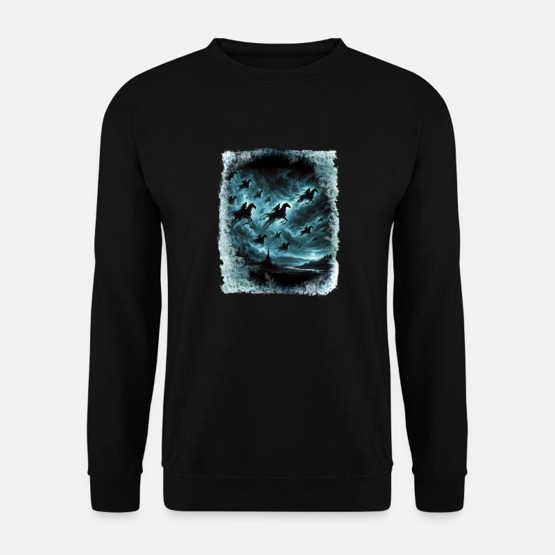 Wilde Jagd durchquert den Himmel - Unisex Pullover - Schwarz