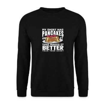 Message humoristique d’amateur de crêpes - Sweat-shirt Unisexe - noir - Devant - Alina (178cm) & Michal (187cm)