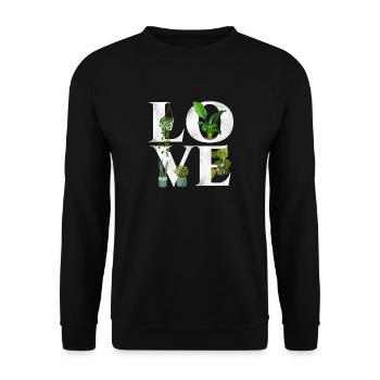 Amoureux des plantes Jardinage Amour - Sweat-shirt Unisexe - noir - Devant - Alina (178cm) & Michal (187cm)