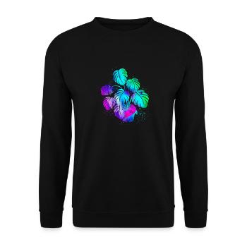 Amateur de plantes jardinage Aquarelle - Sweat-shirt Unisexe - noir - Devant - Alina (178cm) & Michal (187cm)