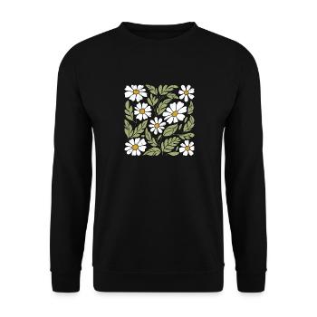 Gänseblümchen Blumen - Unisex Pullover - Schwarz - Vorne - Alina (178cm) & Michal (187cm)