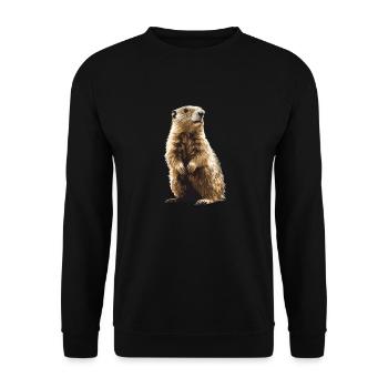 Murmeltiere Murmeltier - Unisex Pullover - Schwarz - Vorne - Alina (178cm) & Michal (187cm)