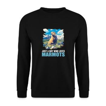 Murmeltiere Murmeltier - Unisex Pullover - Schwarz - Vorne - Alina (178cm) & Michal (187cm)