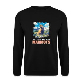 Murmeltiere Murmeltier - Unisex Pullover - Schwarz - Vorne - Alina (178cm) & Michal (187cm)
