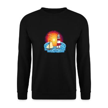 maritime sailing ship lighthouse ship ships - Unisex Sweatshirt - black - Front - Alina (178cm) & Michal (187cm)