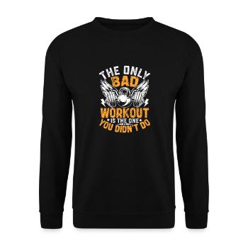 Das einzige schlechte Workout ist das verpasste - Unisex Pullover - Schwarz - Vorne - Alina (178cm) & Michal (187cm)