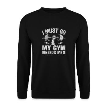 Je dois aller à la salle de sport - Sweat-shirt Unisexe - noir - Devant - Alina (178cm) & Michal (187cm)