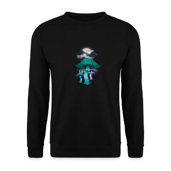 mystisch Wald Pilze Natur Naturliebhaber Halloween - Unisex Pullover - Schwarz - Vorne - Alina (178cm) & Michal (187cm)