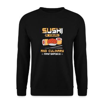 Sushi Japan Essen Sushi-Mahlzeit - Unisex Pullover - Schwarz - Vorne - Alina (178cm) & Michal (187cm)