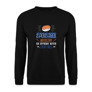 Sushi Japan Essen Sushi-Mahlzeit - Unisex Pullover - Schwarz - Vorne - Alina (178cm) & Michal (187cm)