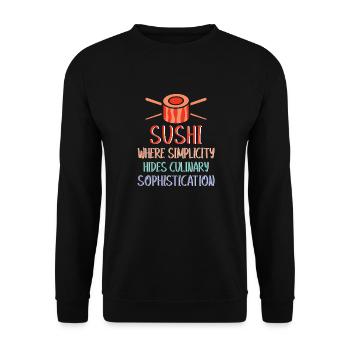 Sushi Japan Essen Sushi-Mahlzeit - Unisex Pullover - Schwarz - Vorne - Alina (178cm) & Michal (187cm)