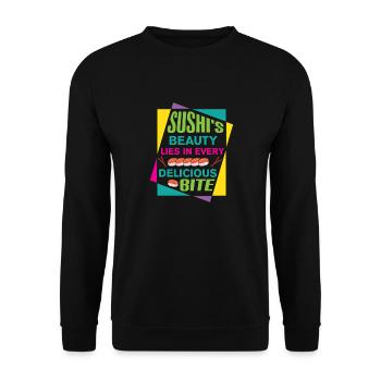 Sushi Japan Essen Sushi-Mahlzeit - Unisex Pullover - Schwarz - Vorne - Alina (178cm) & Michal (187cm)