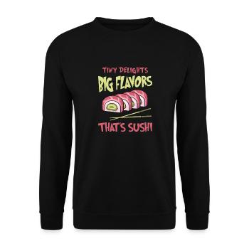 Sushi Japan Essen Sushi-Mahlzeit - Unisex Pullover - Schwarz - Vorne - Alina (178cm) & Michal (187cm)