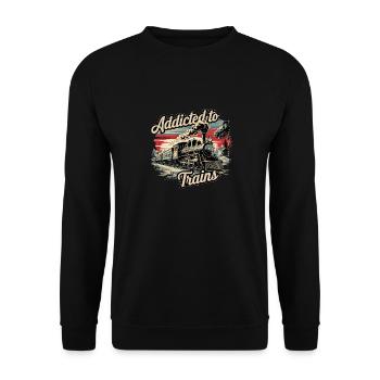 Addicted To Trains - Unisex Pullover - Schwarz - Vorne - Alina (178cm) & Michal (187cm)
