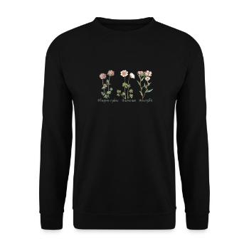 Botanische Illustration Botanical Illustration - Unisex Sweatshirt - black - Front - Alina (178cm) & Michal (187cm)