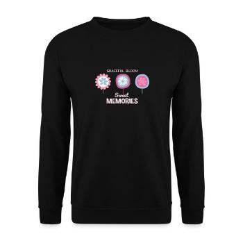 Vintage Floral Candy - Unisex Sweatshirt - black - Front - Alina (178cm) & Michal (187cm)
