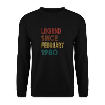 Legend Since February 1980 Men Women Vintage 1980 - Unisex Sweatshirt - black - Front - Alina (178cm) & Michal (187cm)