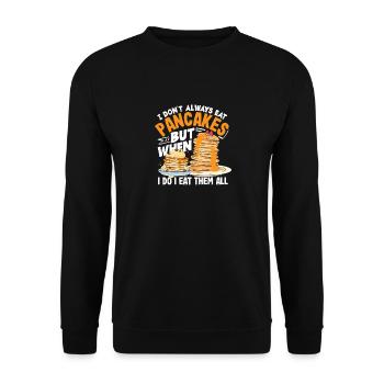 Ich Esse Nicht Immer Pfannkuchen - Unisex Pullover - Schwarz - Vorne - Alina (178cm) & Michal (187cm)