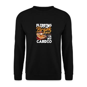 Pancake Flipping Breakfast Is My Cardio - Unisex Sweatshirt - black - Front - Alina (178cm) & Michal (187cm)
