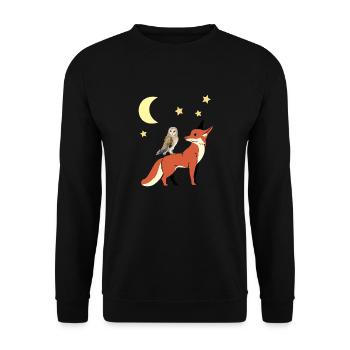 hibou renard bonne nuit enfants enfant bébé - Sweat-shirt Unisexe - noir - Devant - Alina (178cm) & Michal (187cm)