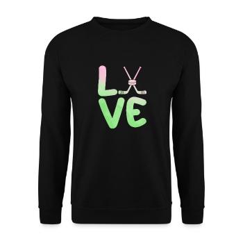 Hockey Players Hockey - Unisex Sweatshirt - black - Front - Alina (178cm) & Michal (187cm)