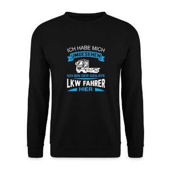Lkw Fahrer Kraftfahrer LKW-Fahrer - Unisex Pullover - Schwarz - Vorne - Alina (178cm) & Michal (187cm)