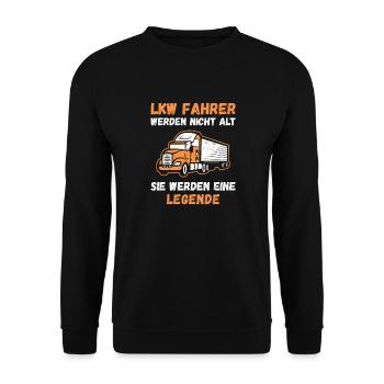 Lkw Fahrer Kraftfahrer LKW-Fahrer - Unisex Pullover - Schwarz - Vorne - Alina (178cm) & Michal (187cm)