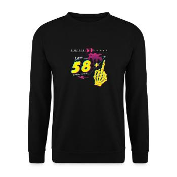 I'm Not 59, I'm 58 + Middle Finger - Born at 1966 - Unisex Sweatshirt - black - Front - Alina (178cm) & Michal (187cm)