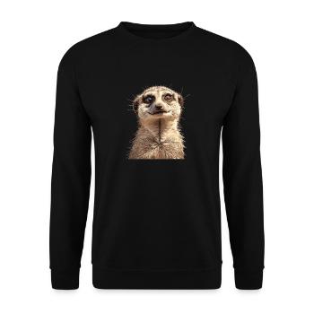 Meerkat Erdmännchen - Unisex Pullover - Schwarz - Vorne - Alina (178cm) & Michal (187cm)