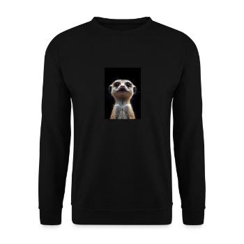 Meerkat Erdmännchen - Unisex Pullover - Schwarz - Vorne - Alina (178cm) & Michal (187cm)