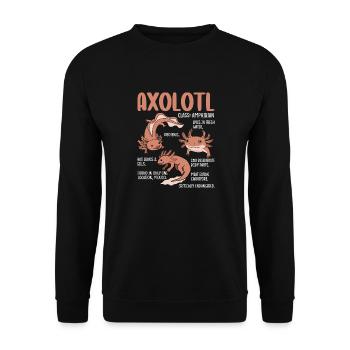 Axolotl Facts – Fun Amphibian Design - Unisex Sweatshirt - black - Front - Alina (178cm) & Michal (187cm)