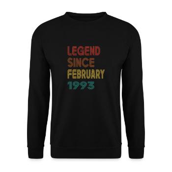 Légende Depuis Février 1993Homme Femmes Millésime 1993 - Sweat-shirt Unisexe - noir - Devant - Alina (178cm) & Michal (187cm)